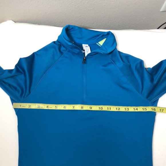 Adidas Womens Long Sleeve Techfit 1/2 Zip Tomb Hole Climawarm Blue Fitted Top S - Picture 14 of 15